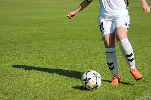 Woman playing football